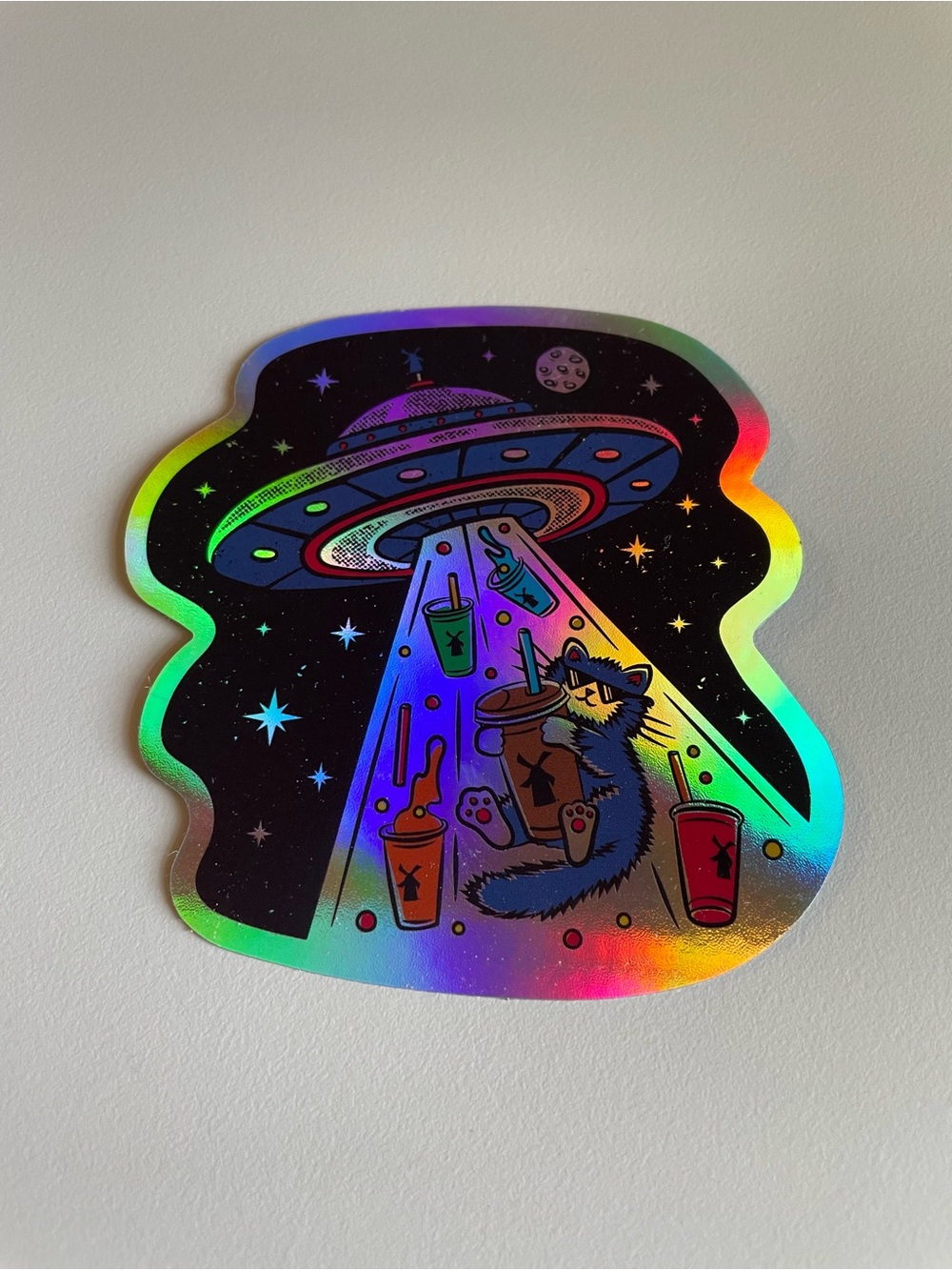 Dutch Bros Coffee Holographic Alien Cat Sticker – July 2026 Limited Edition